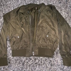 Free people Army green bomber jacket